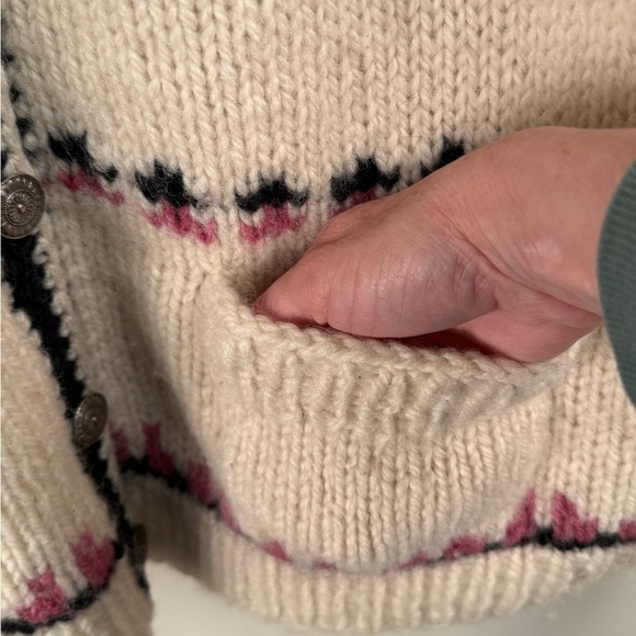 Fair Isle Handknitted New Wool Cardigan Made In Denmark Stofos - Picture 6 of 11